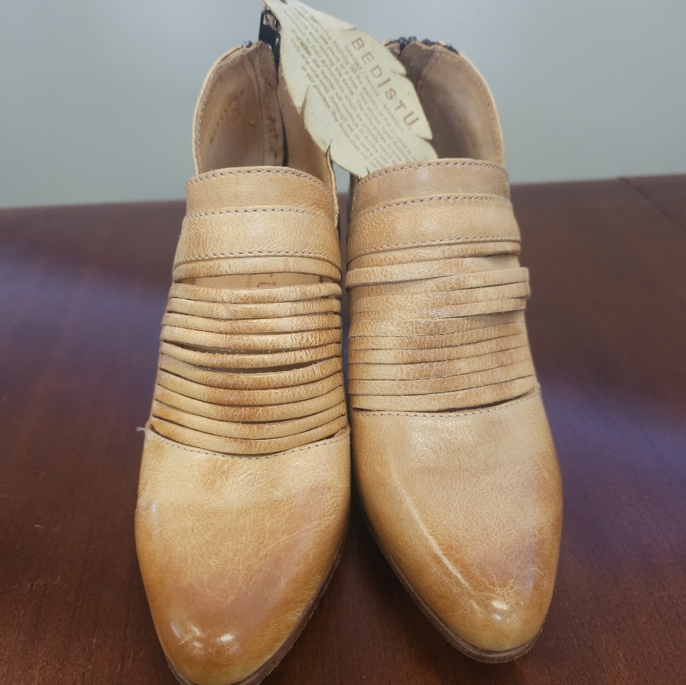 BED|STU Tan Leather Ankle Boots